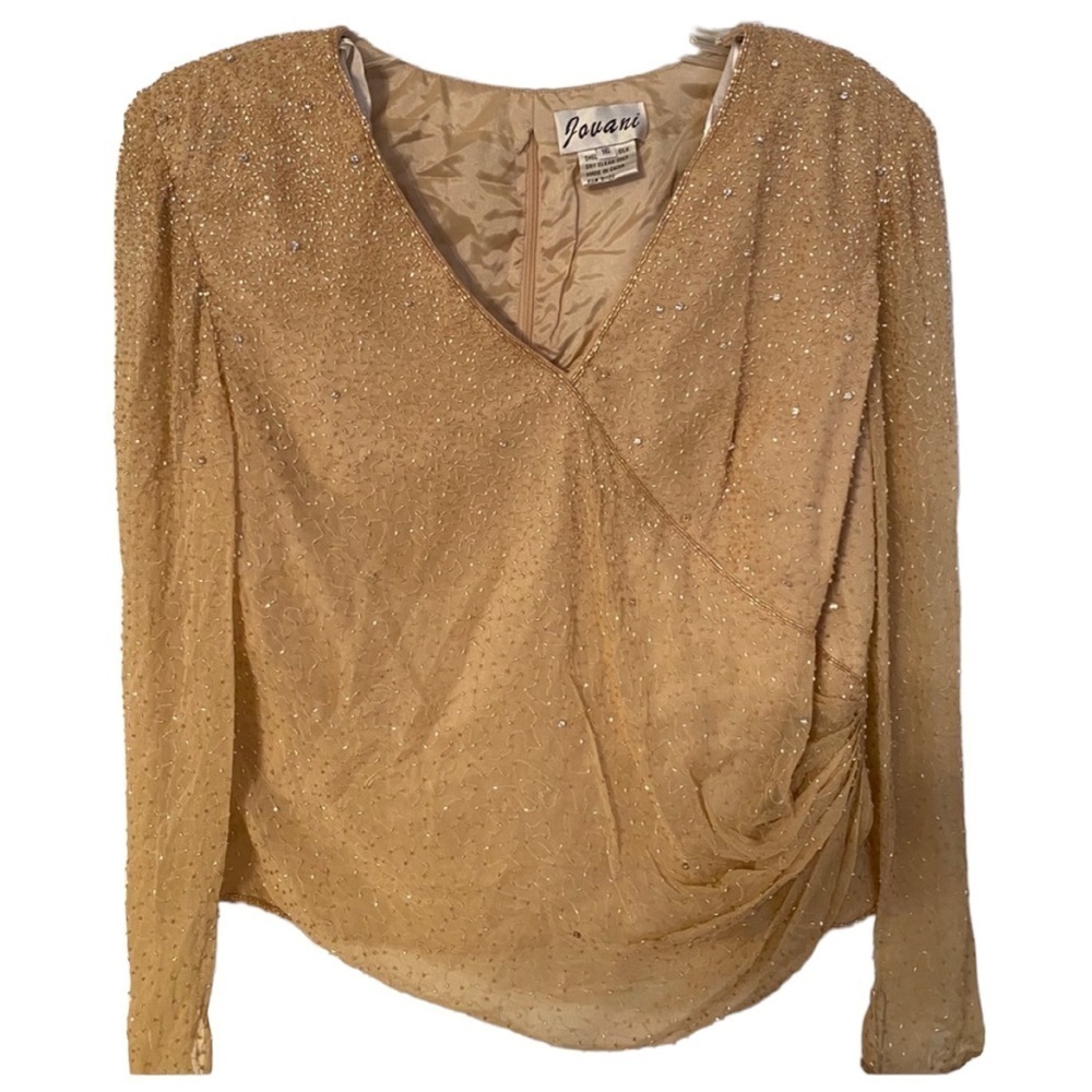 Jovani Sequin Top Nude